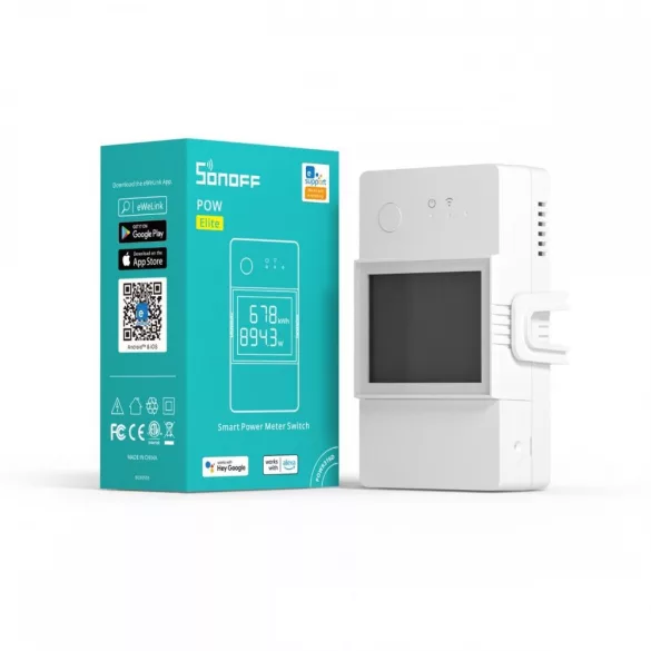 Sonoff Pow Elite 20D – 1 áramkörös relé, fogyasztásmérés (POWR320D)
