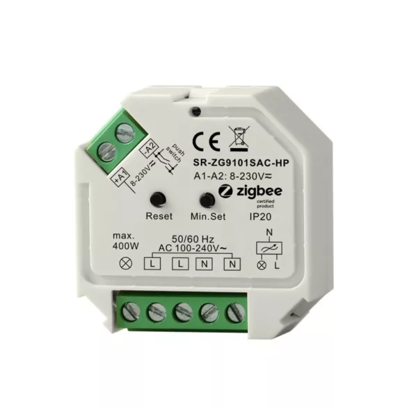 Sunricher Zigbee retrofit dimmer (fényerőszabályzó) modul 230V AC, 400W (SR-ZG9101SAC-HP)