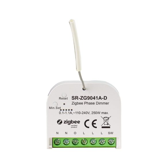 Sunricher Zigbee retrofit dimmer (fényerőszabályzó) modul, 230V csak fázis, 250W (SR-ZG9041A-D)