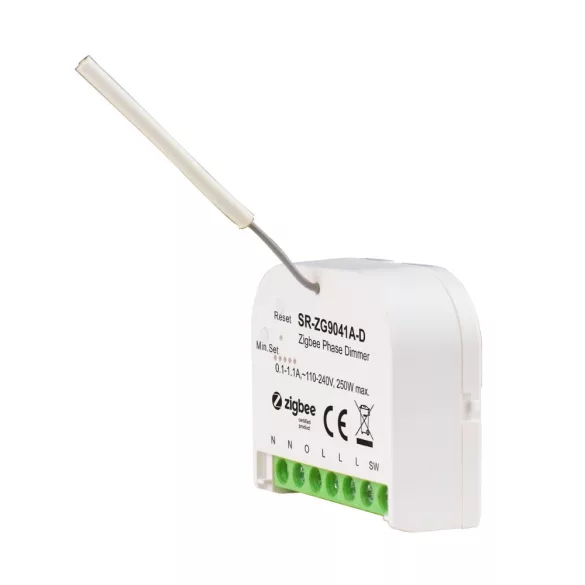Sunricher Zigbee retrofit dimmer (fényerőszabályzó) modul, 230V csak fázis, 250W (SR-ZG9041A-D)