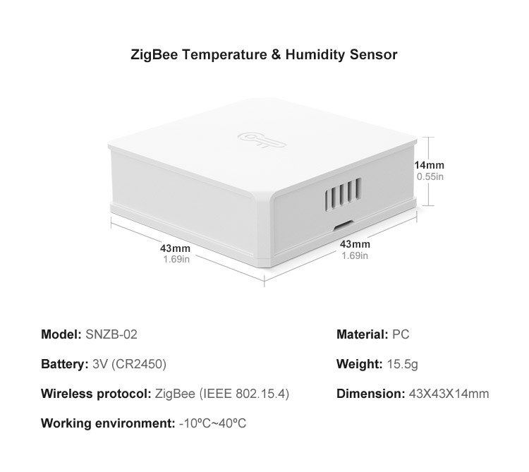 Sonoff ZigBee SNZB-02 hőmérséklet és páratartalom szenzor